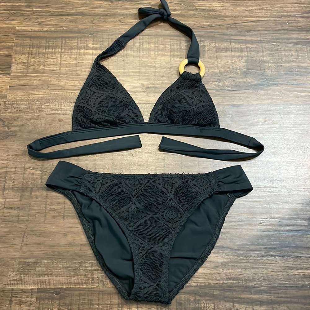 Black crochet bikini set Ella moss medium
